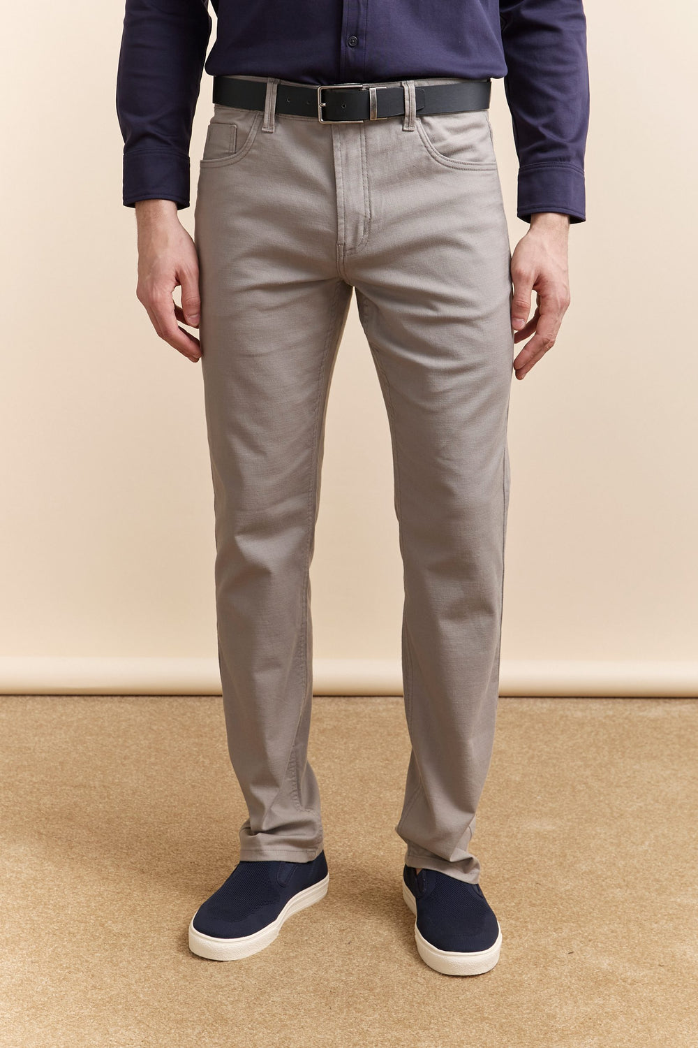 Pantalon texturé Fit étroit cinq poches
