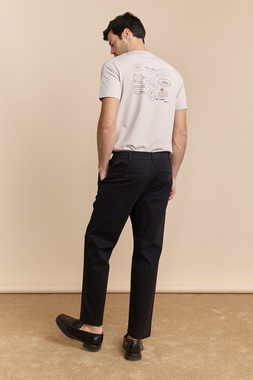 Pantalons à plis à côté élastique