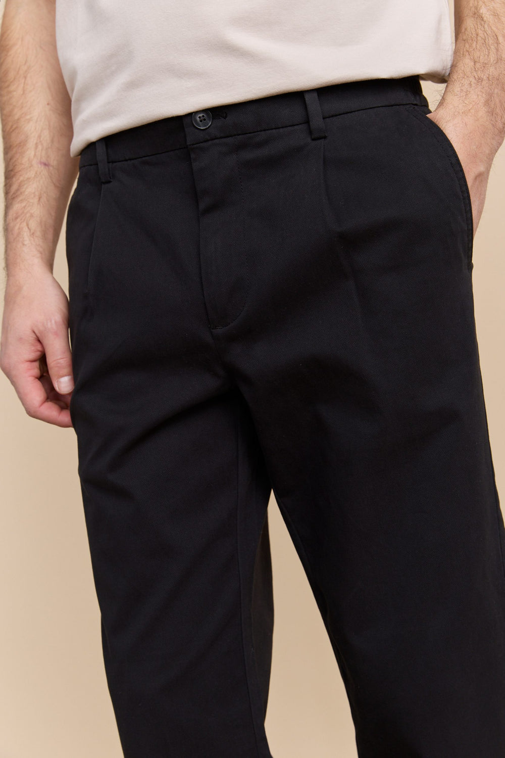 Pantalons à plis à côté élastique