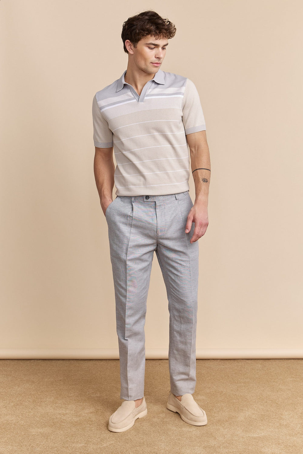 Linen pant with pleats