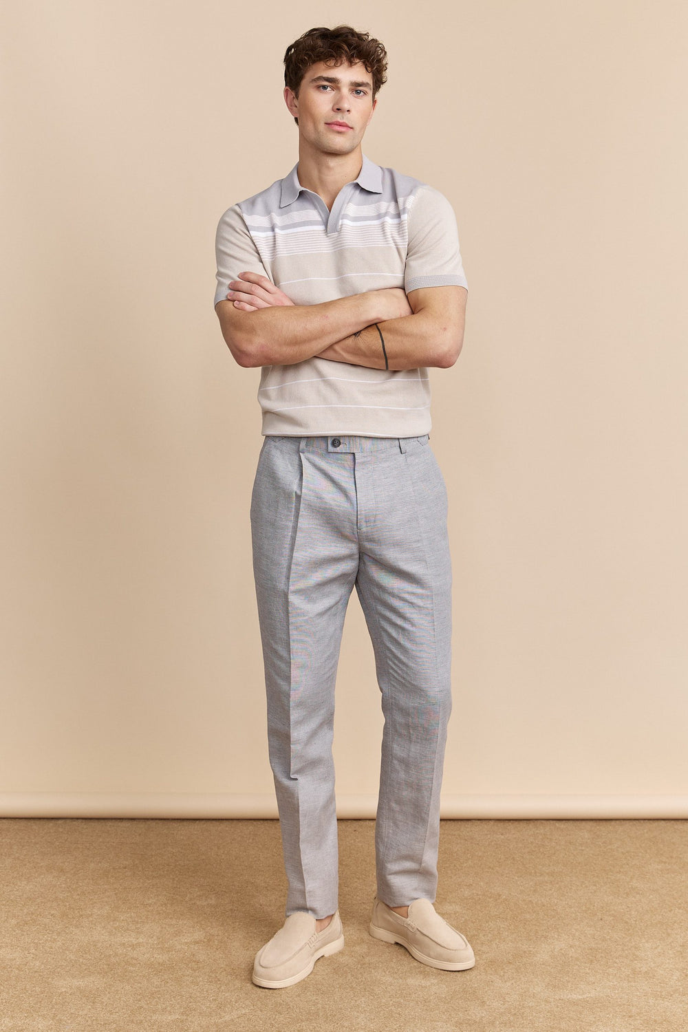 Linen pant with pleats