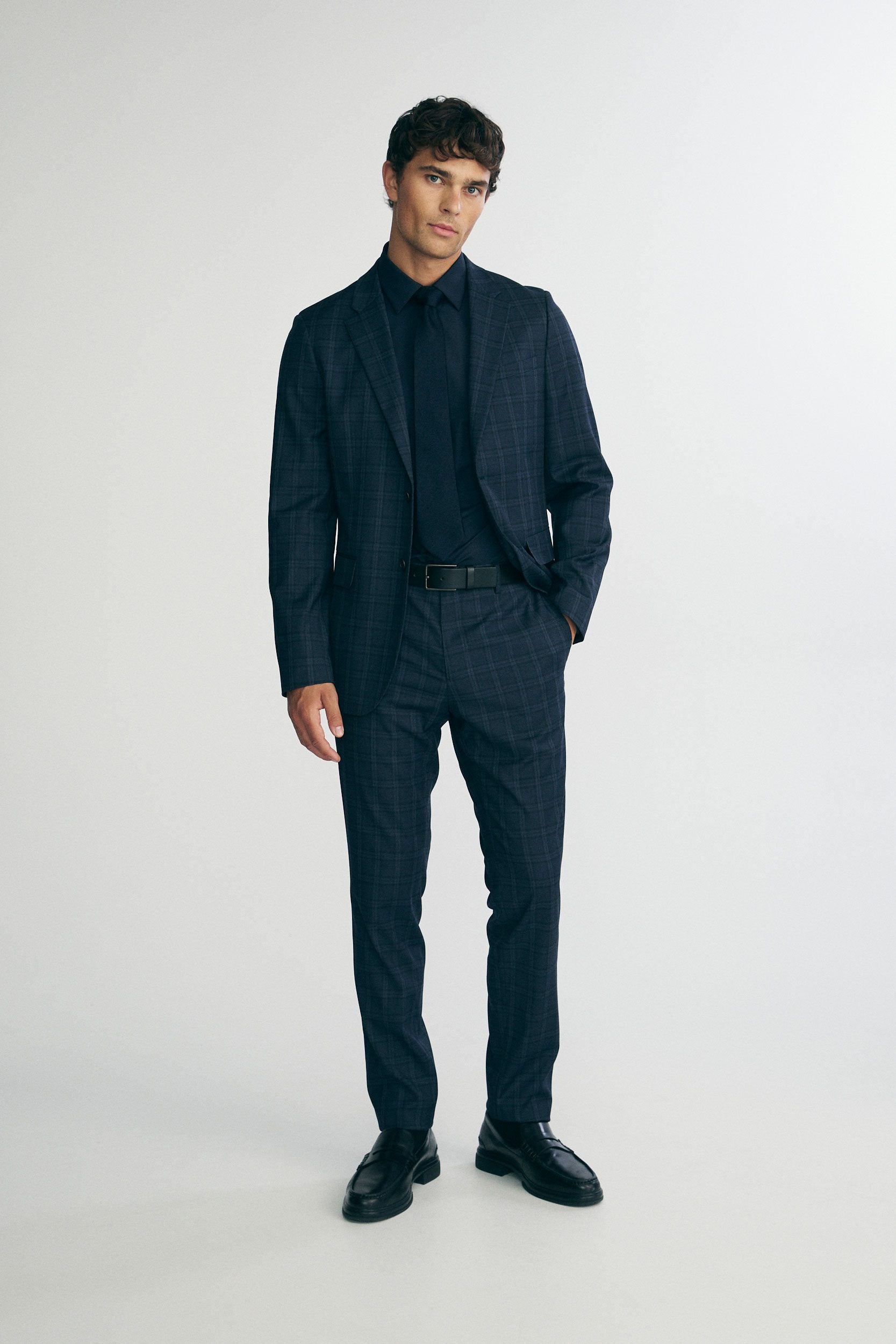 Pantalon étroit à carreaux