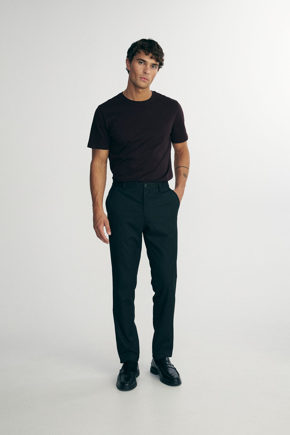 Pleated twill pants