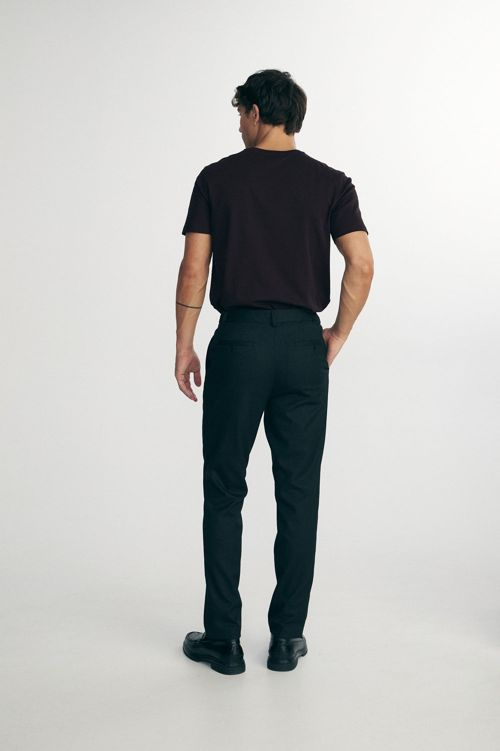 Pleated twill pants