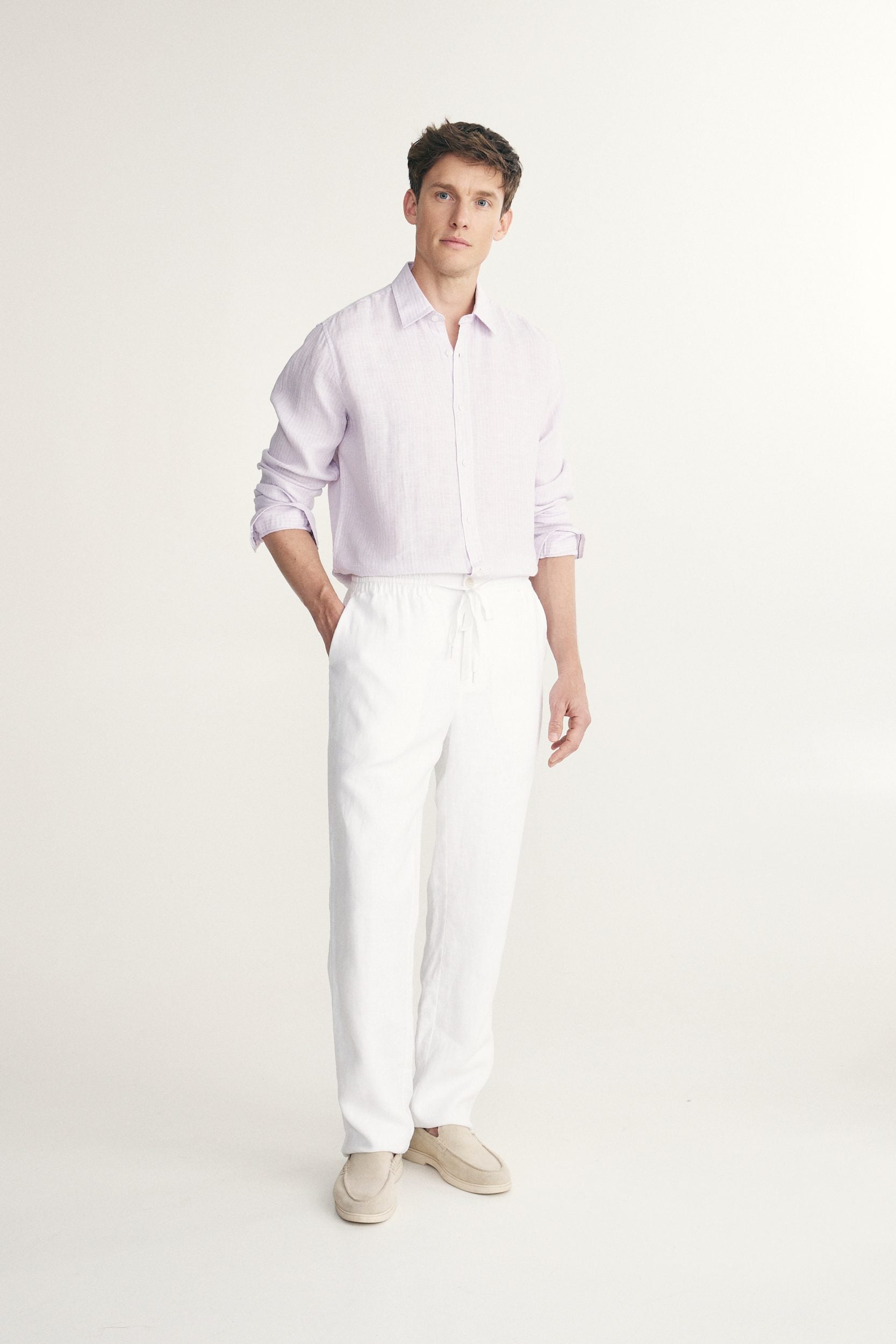 Linen pant with drawstring