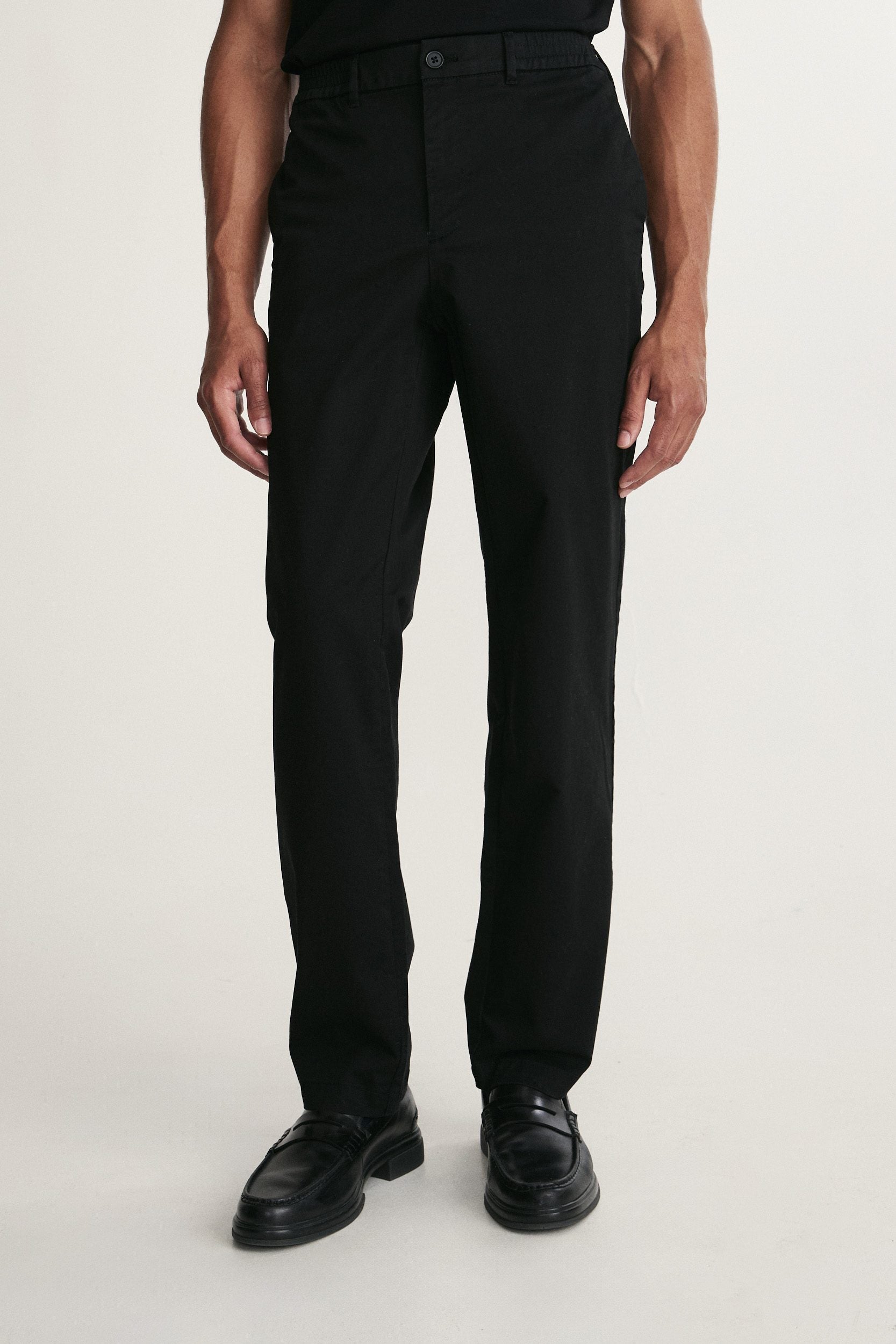 Pantalons jambe droite à taille élastique