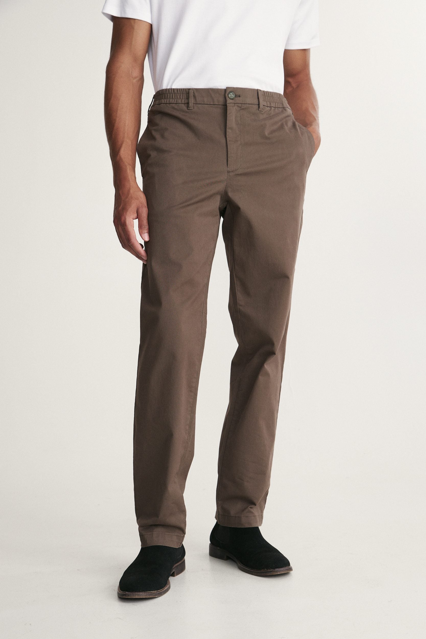 Pantalons jambe droite à taille élastique