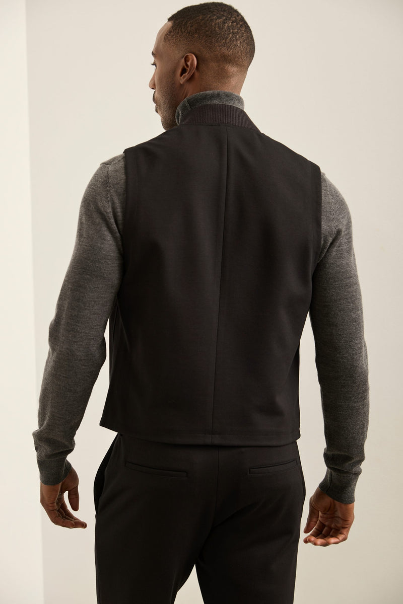 Ponte Fitted vest with zip