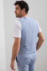 Fitted two tone vest with flaps
