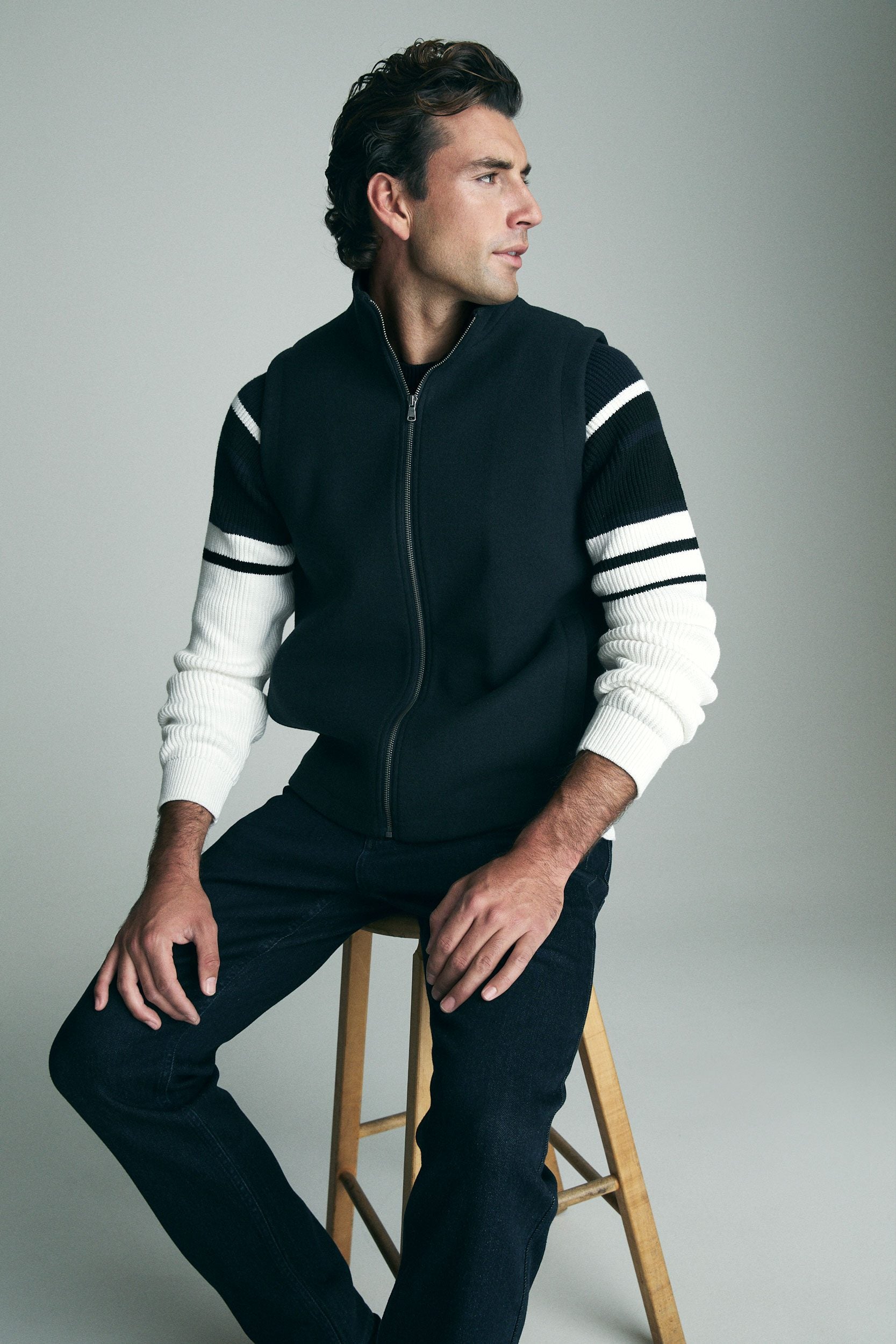 Felted jersey sleeveless vest