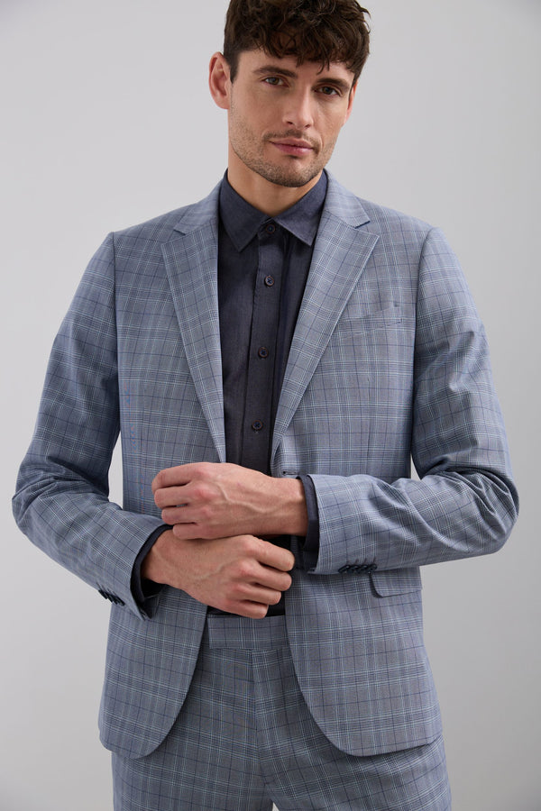 Extra-Fitted Check Blazer
