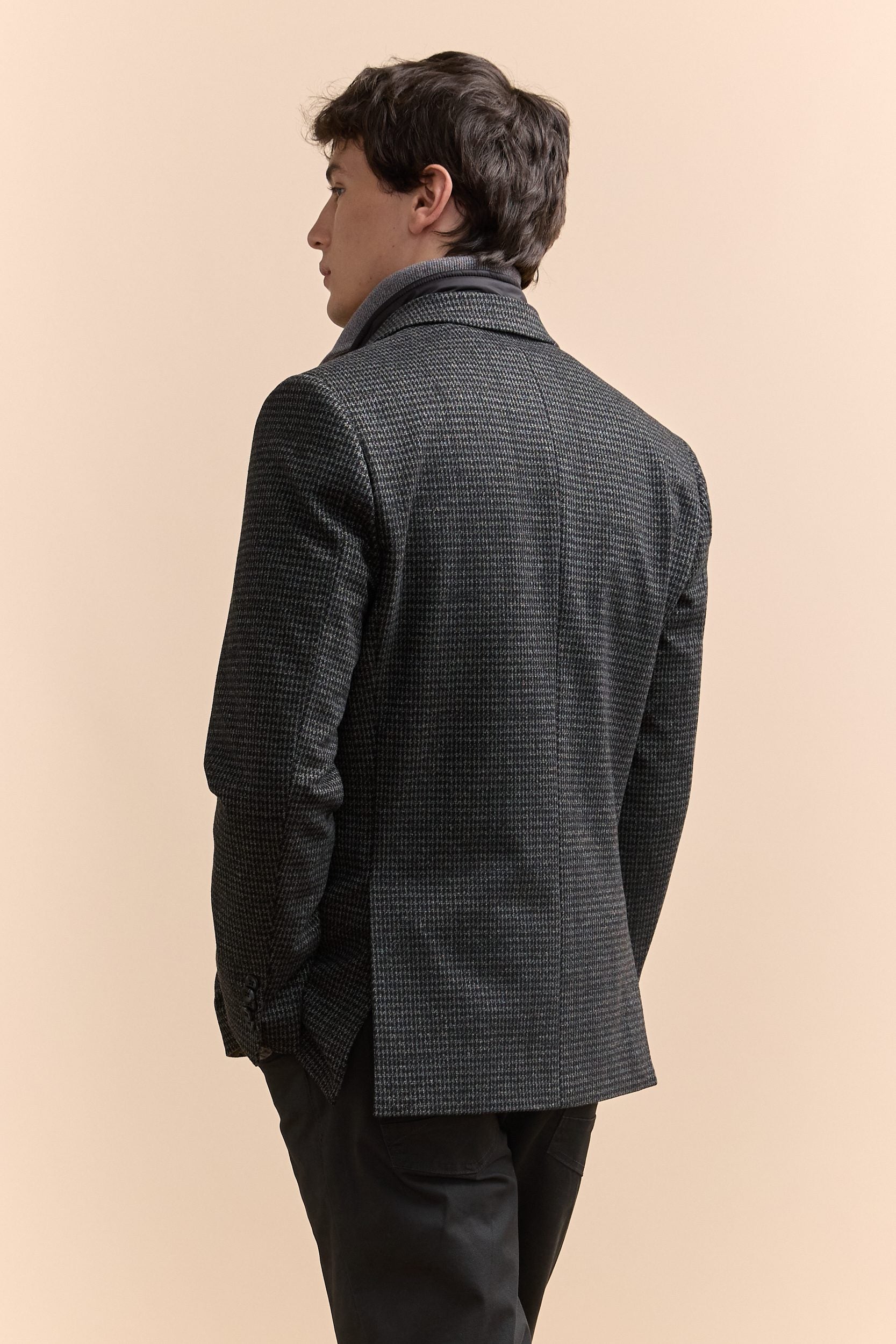 Veston avec col amovible en tricot