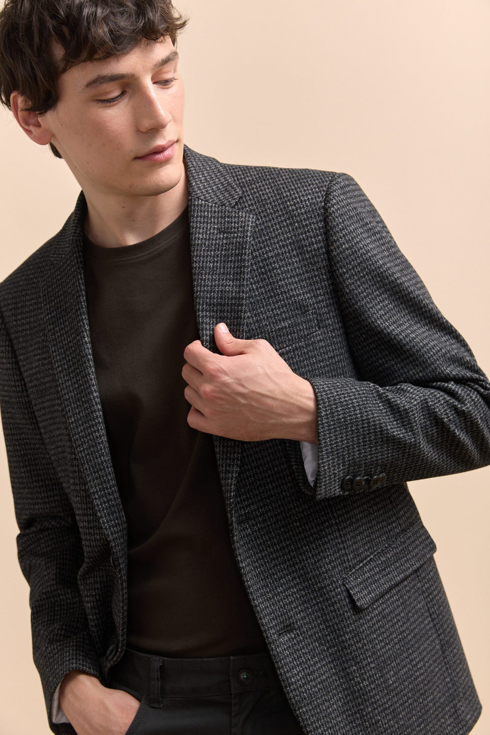 Veston avec col amovible en tricot