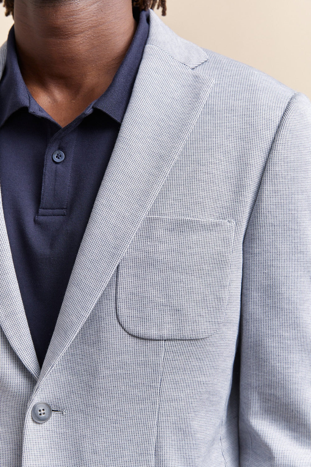 Veston de tricot deux tons fit Ajusté