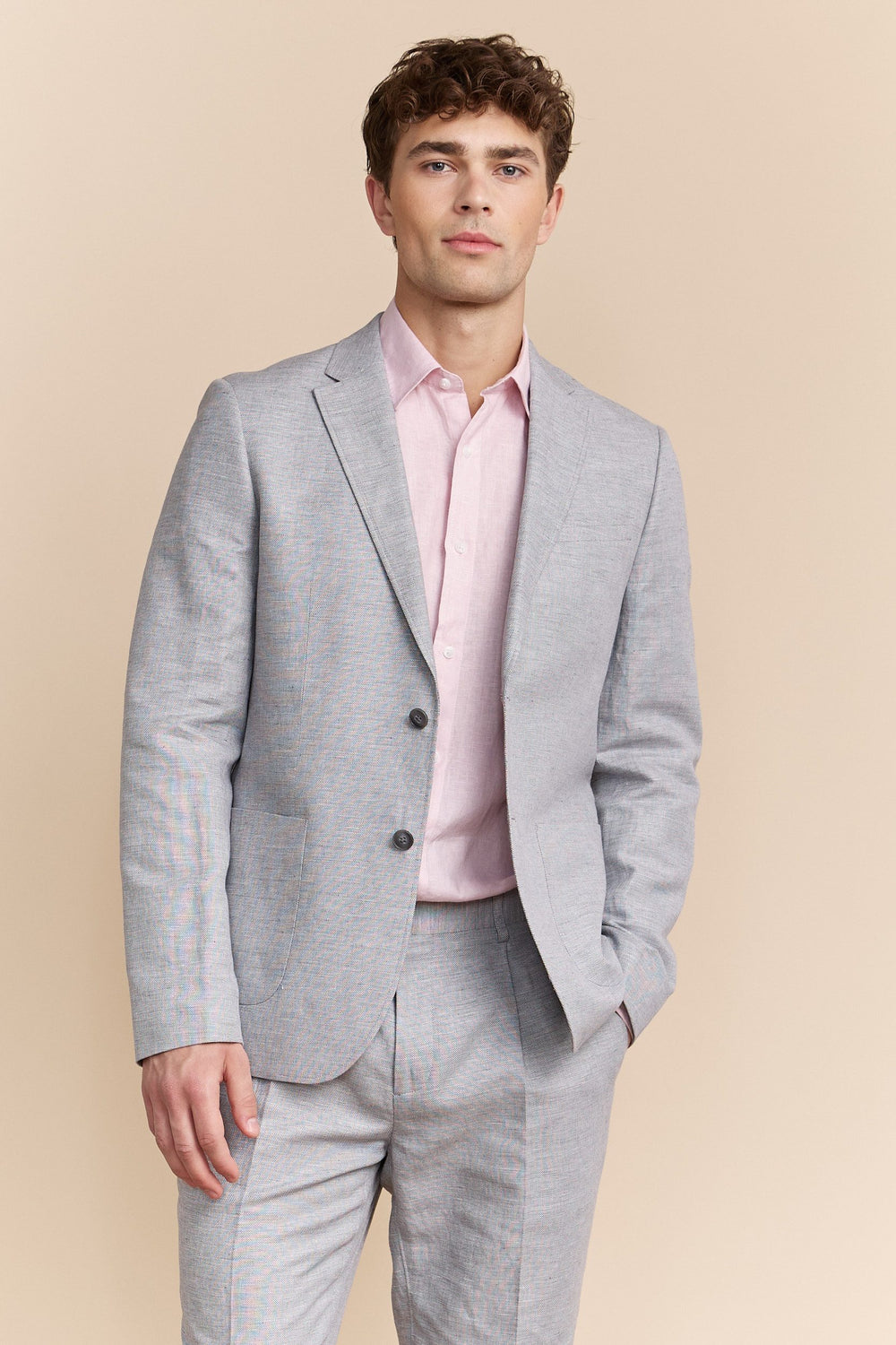 Fitted linen blazer