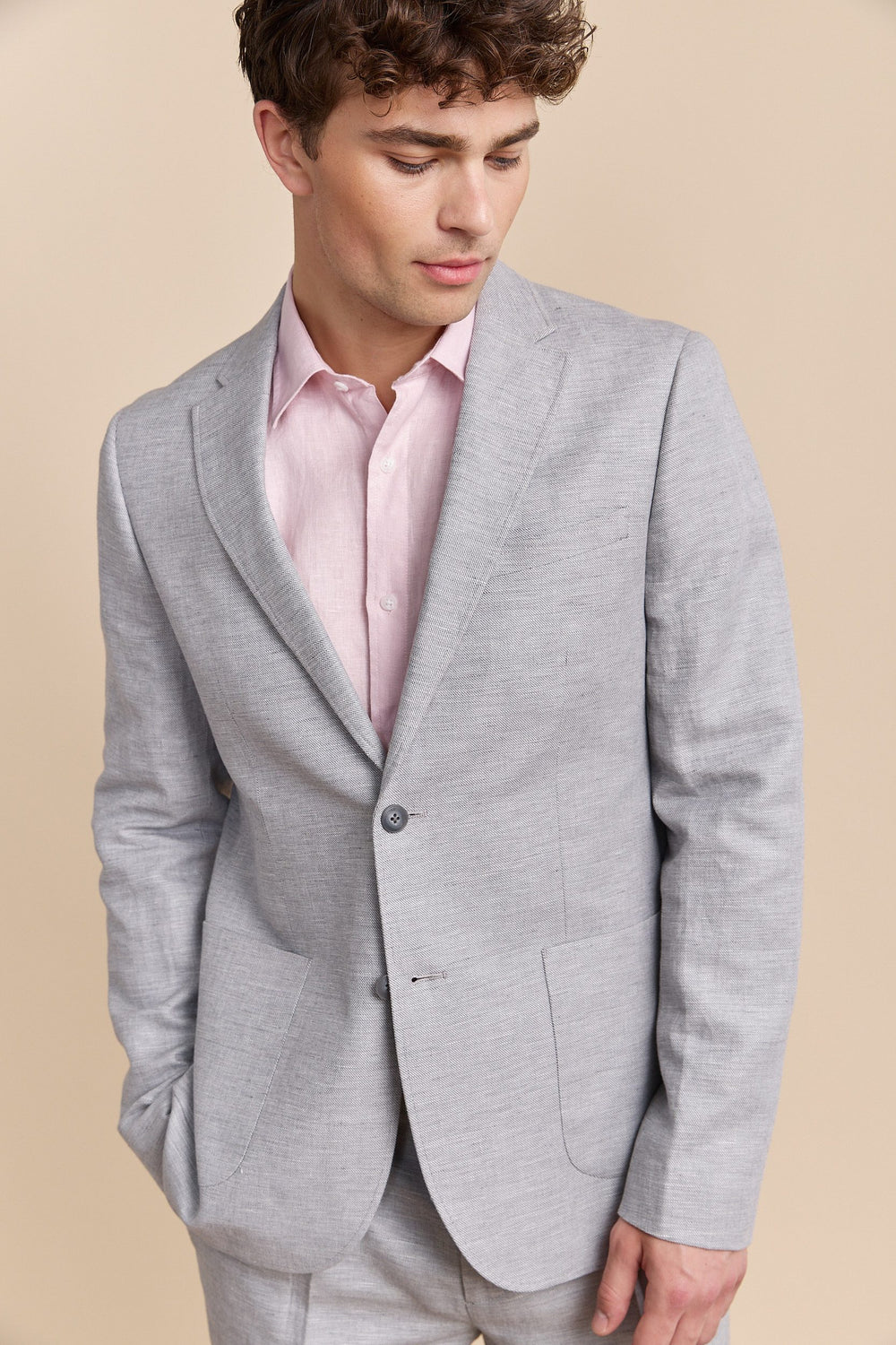 Fitted linen blazer