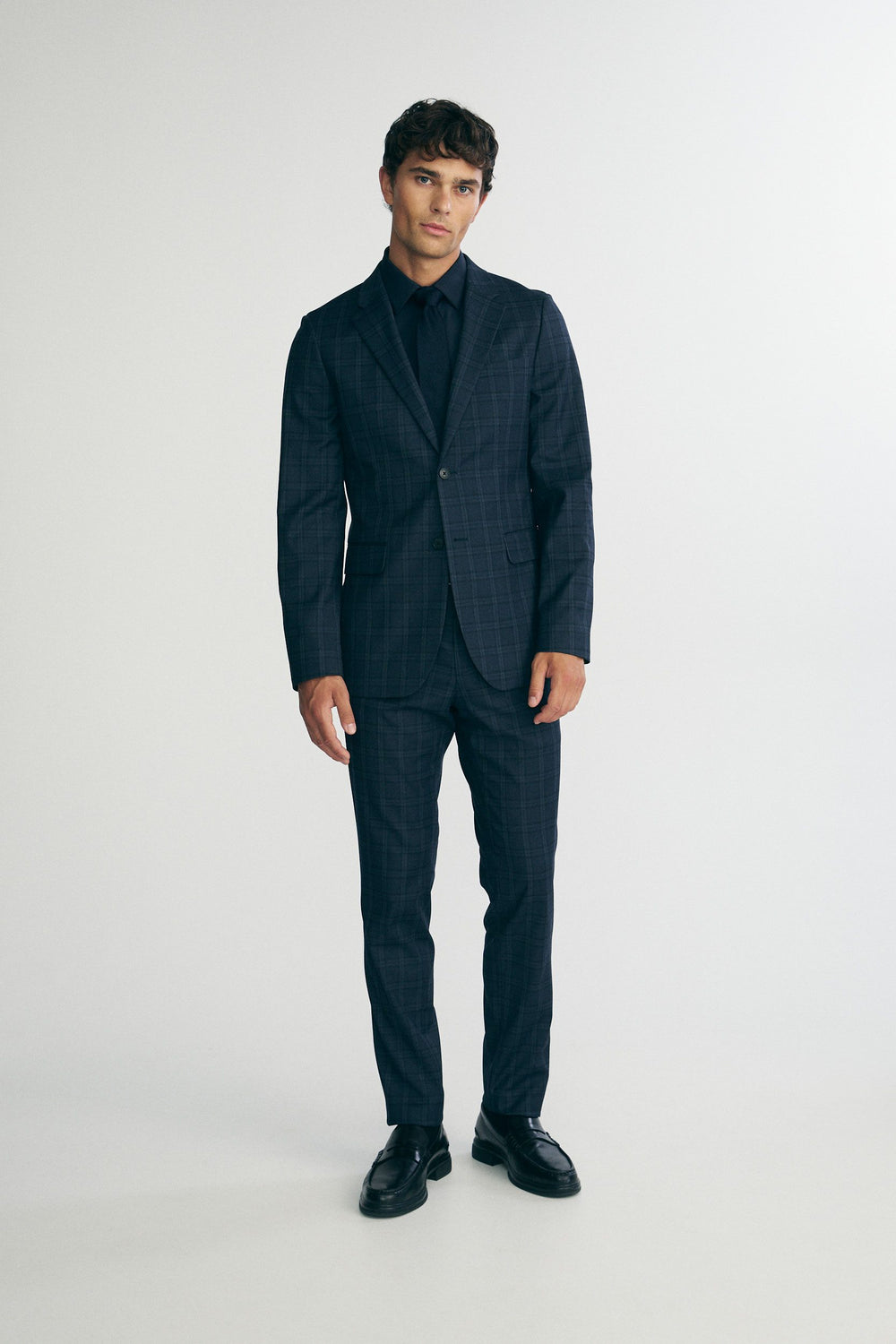 Extra-fitted check blazer