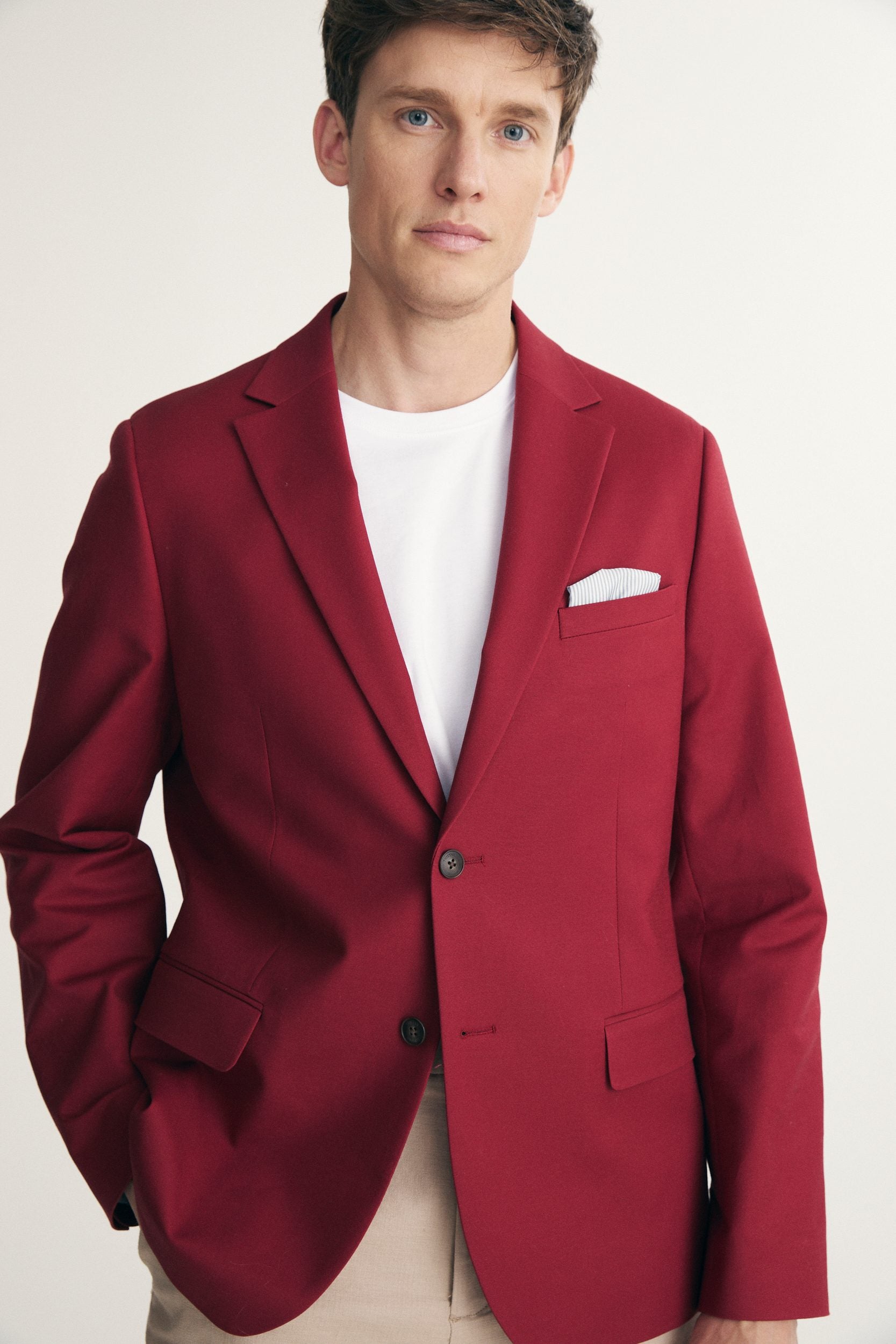 Veston uni fit Extra-ajusté col cranté