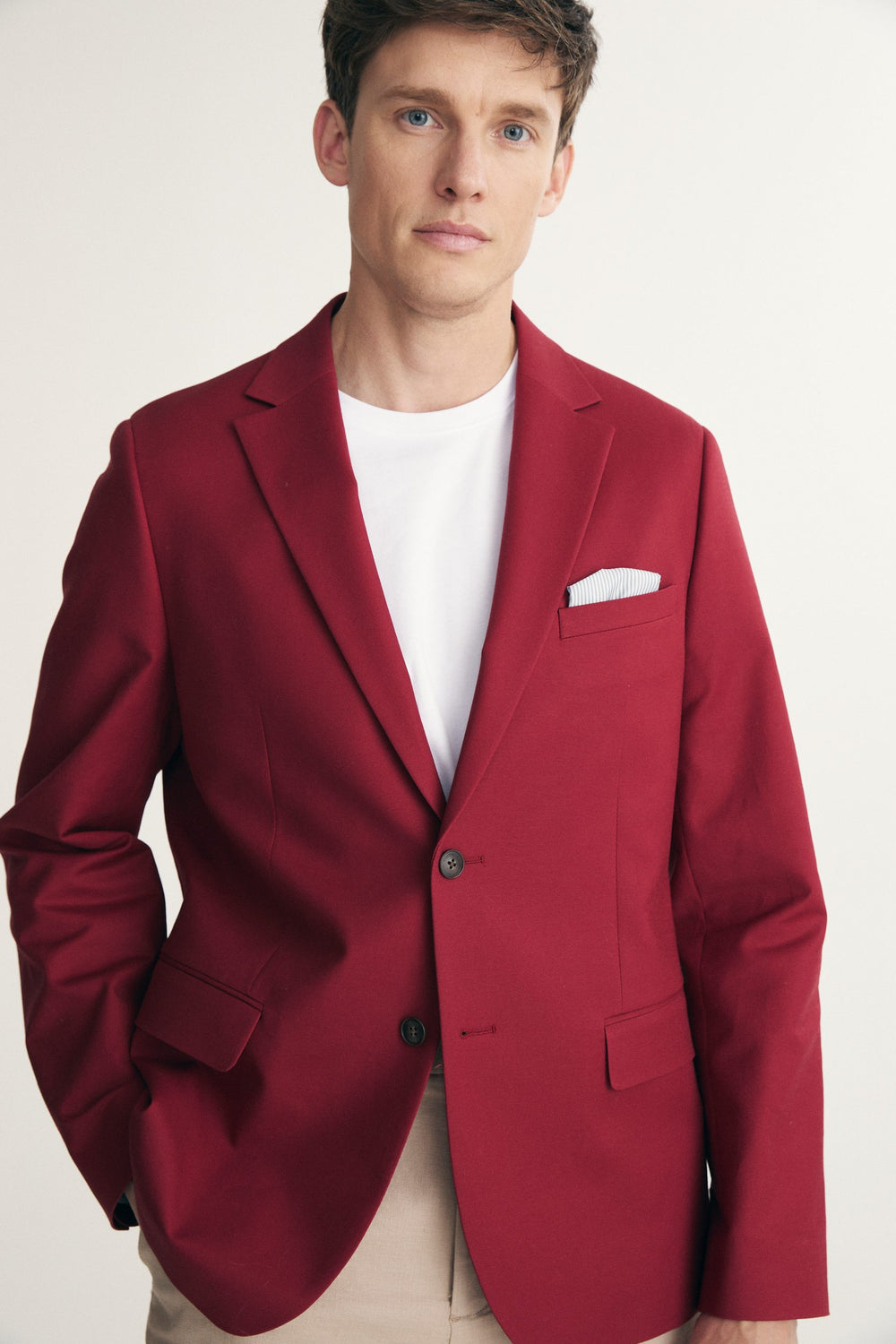 Veston uni fit Extra-ajusté col cranté