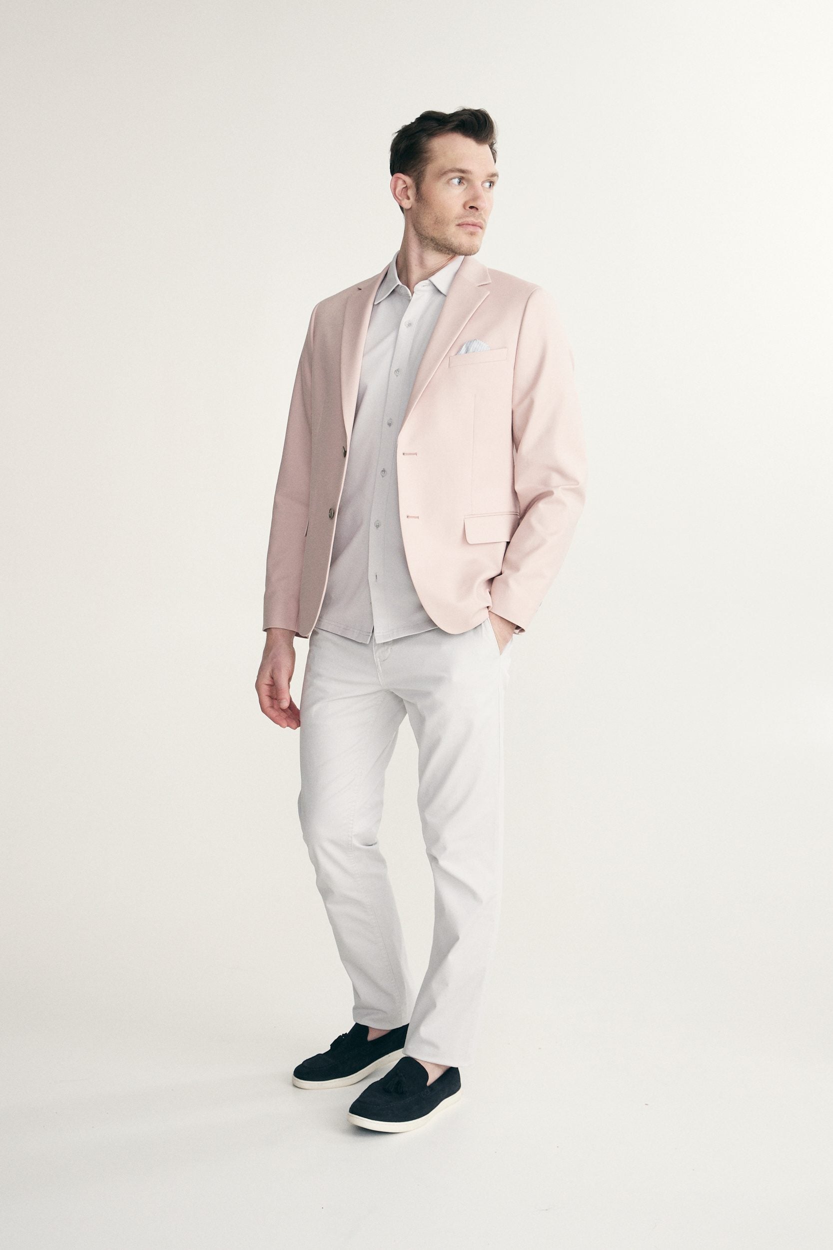 Veston uni fit Extra-ajusté col cranté