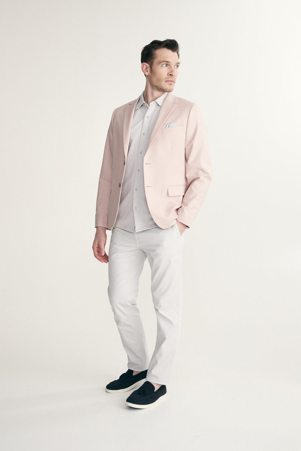 Veston uni fit Extra-ajusté col cranté