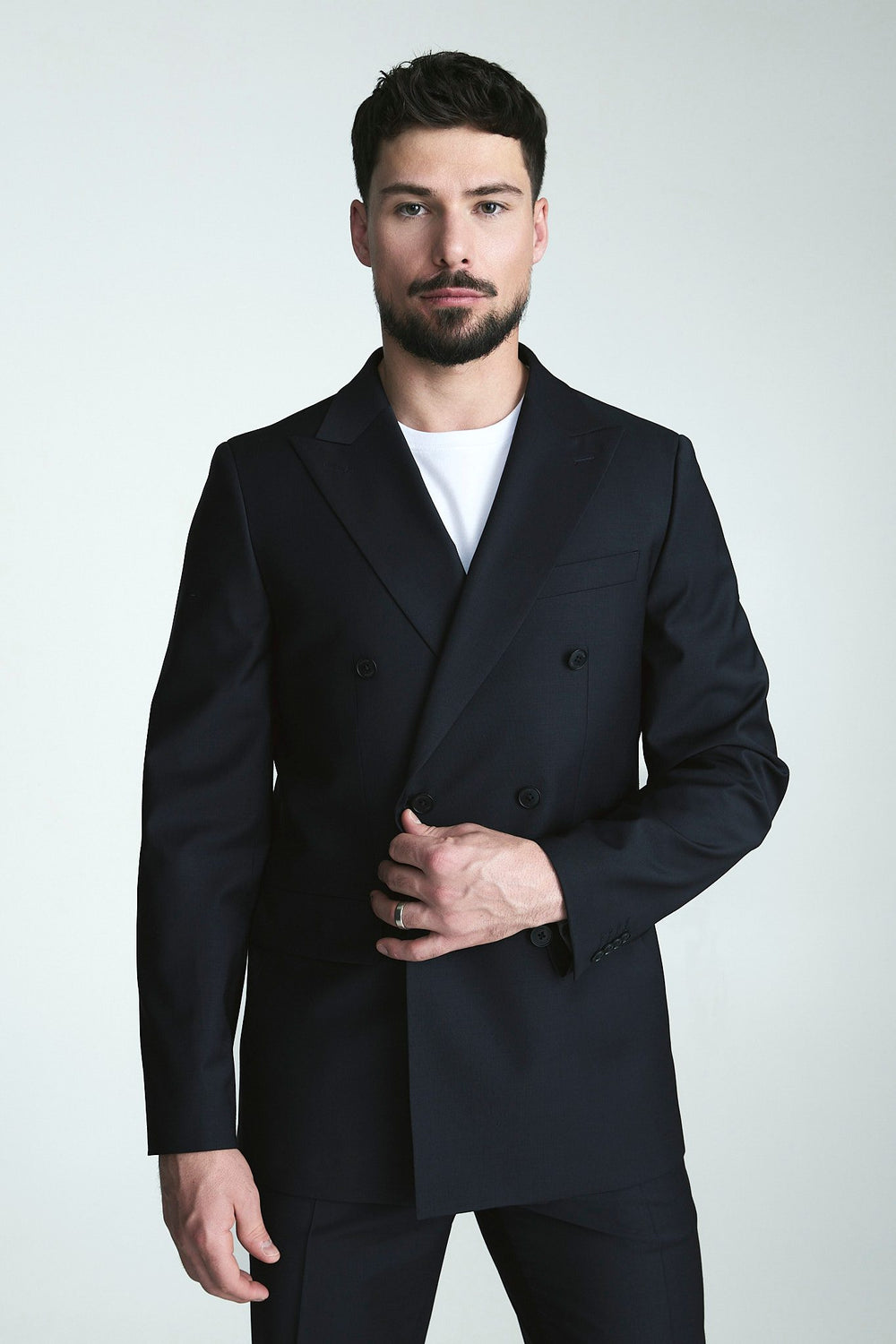 Veston bi-stretch fit Ajusté double boutonnage
