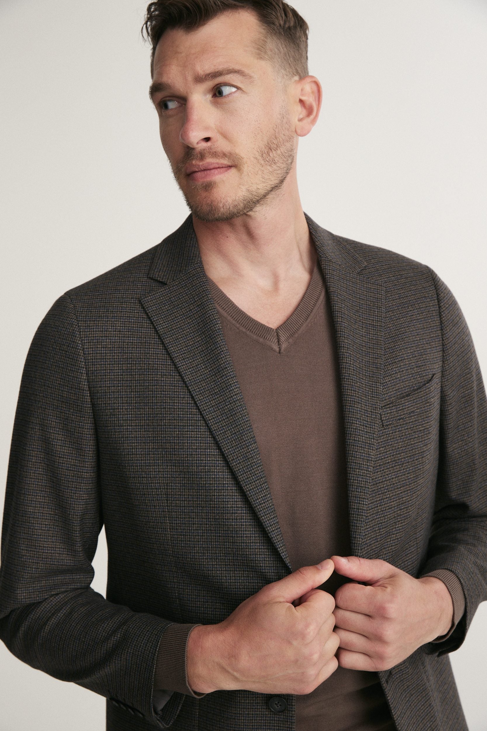 Fitted Plaid Blazer