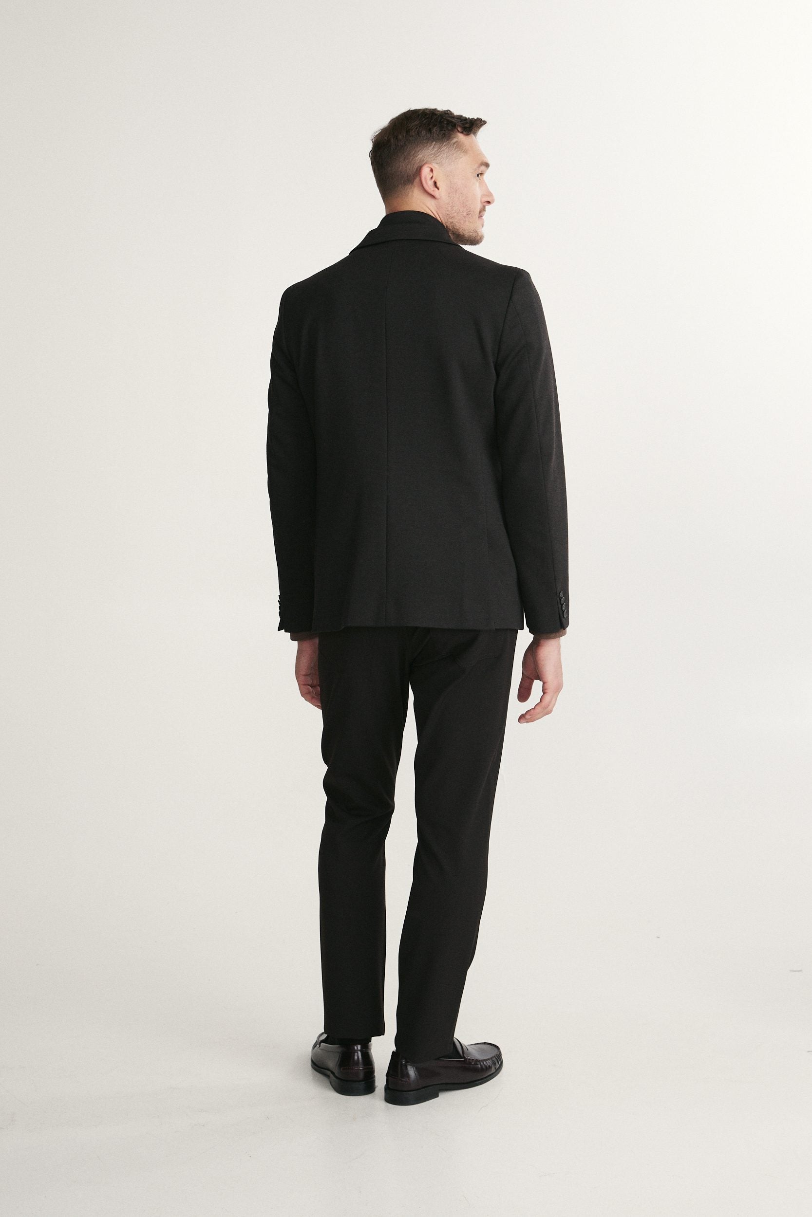 Textured Fitted blazer with removable collar