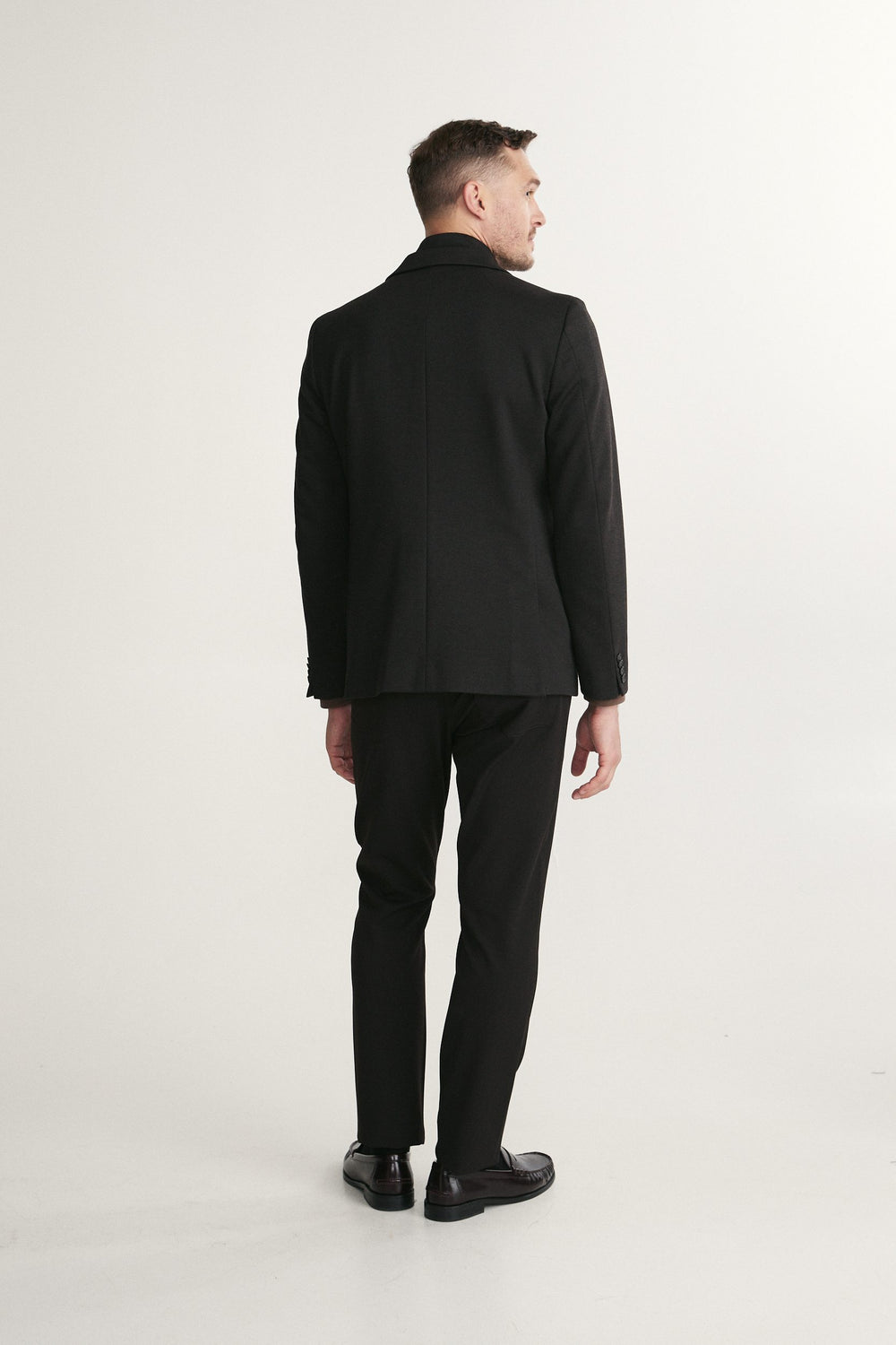 Textured Fitted blazer with removable collar