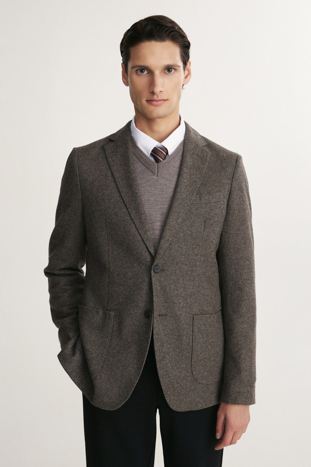 Veston de tricot de laine fit ajusté