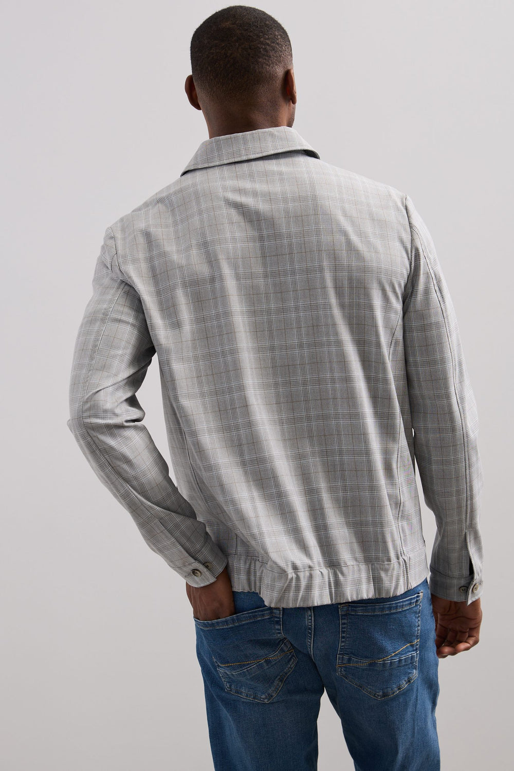 Plaid jacket with zip