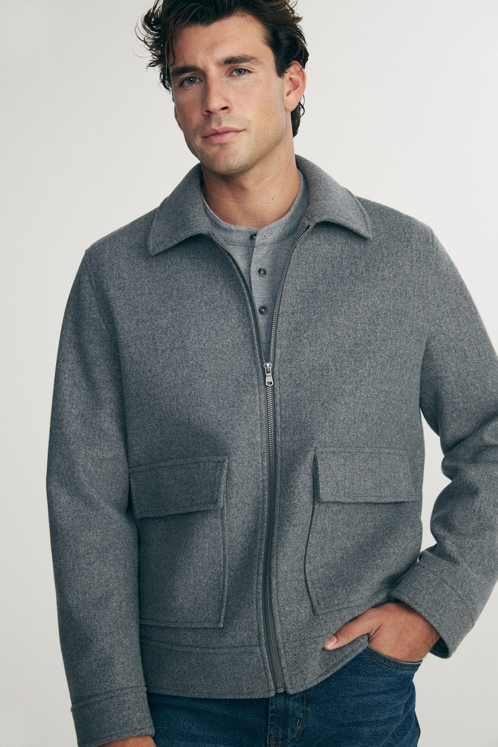 Blouson en jersey feutré