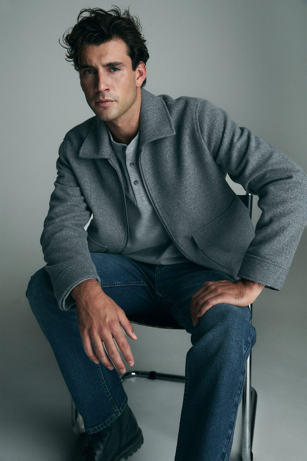 Blouson en jersey feutré