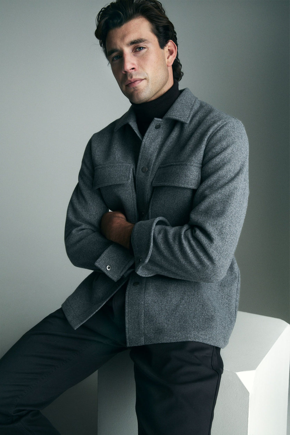 Felted jersey overshirt