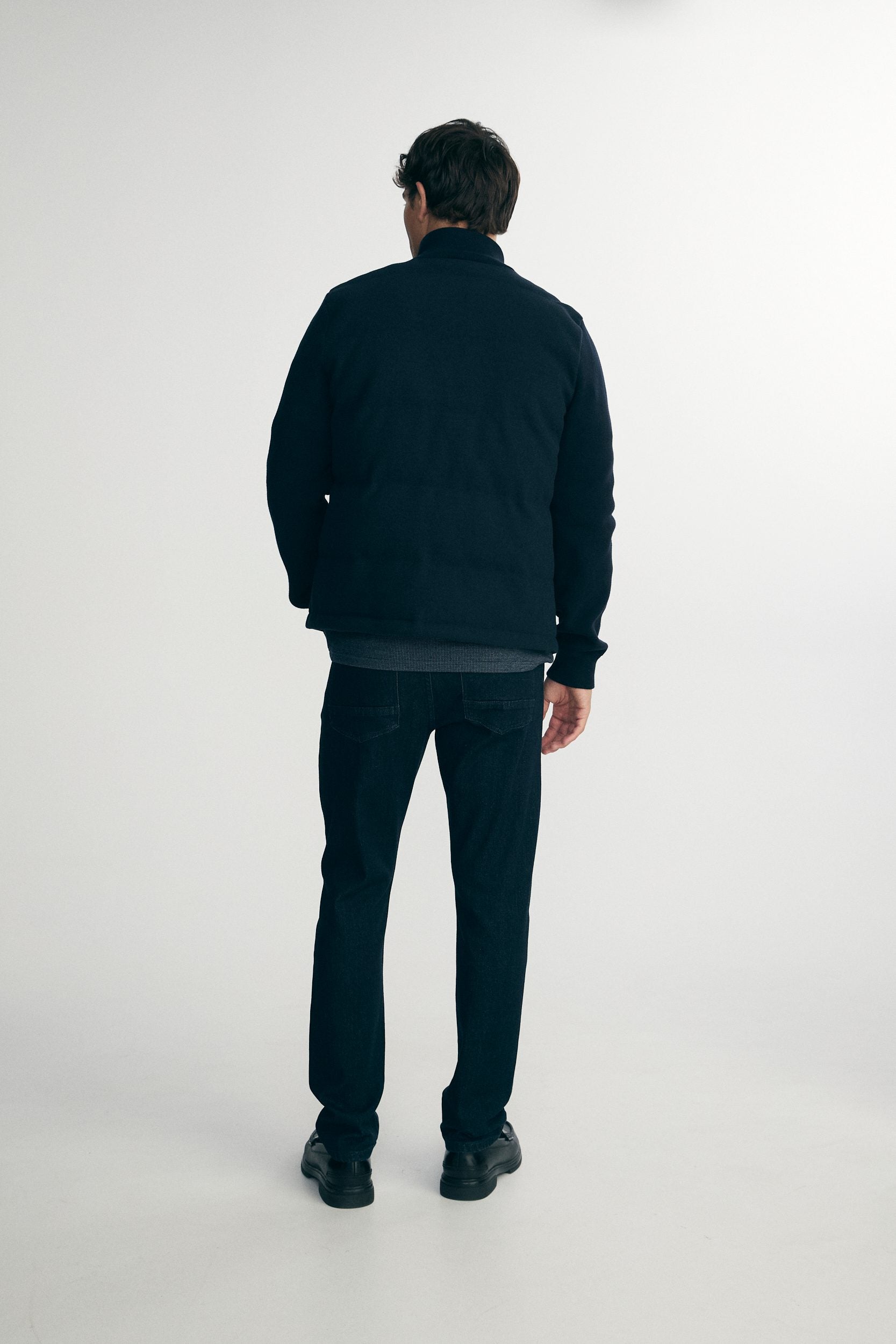 Jacket in a felted jersey and knit blend