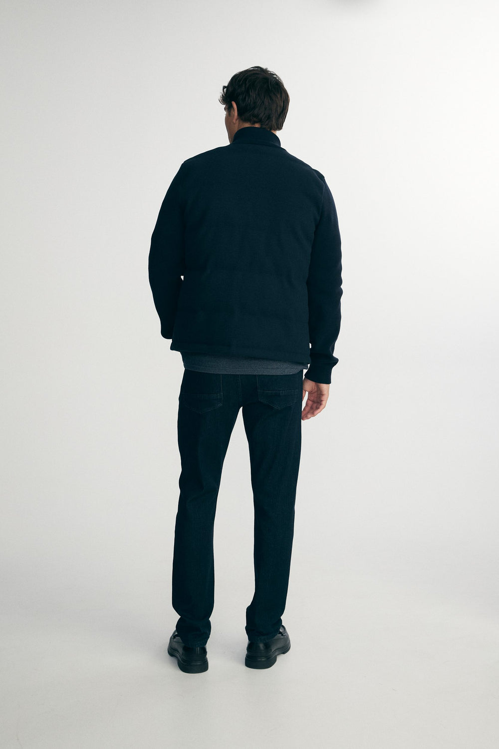 Jacket in a felted jersey and knit blend