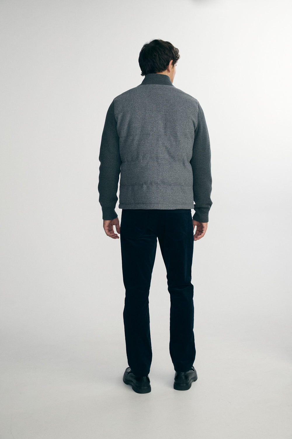 Jacket in a felted jersey and knit blend
