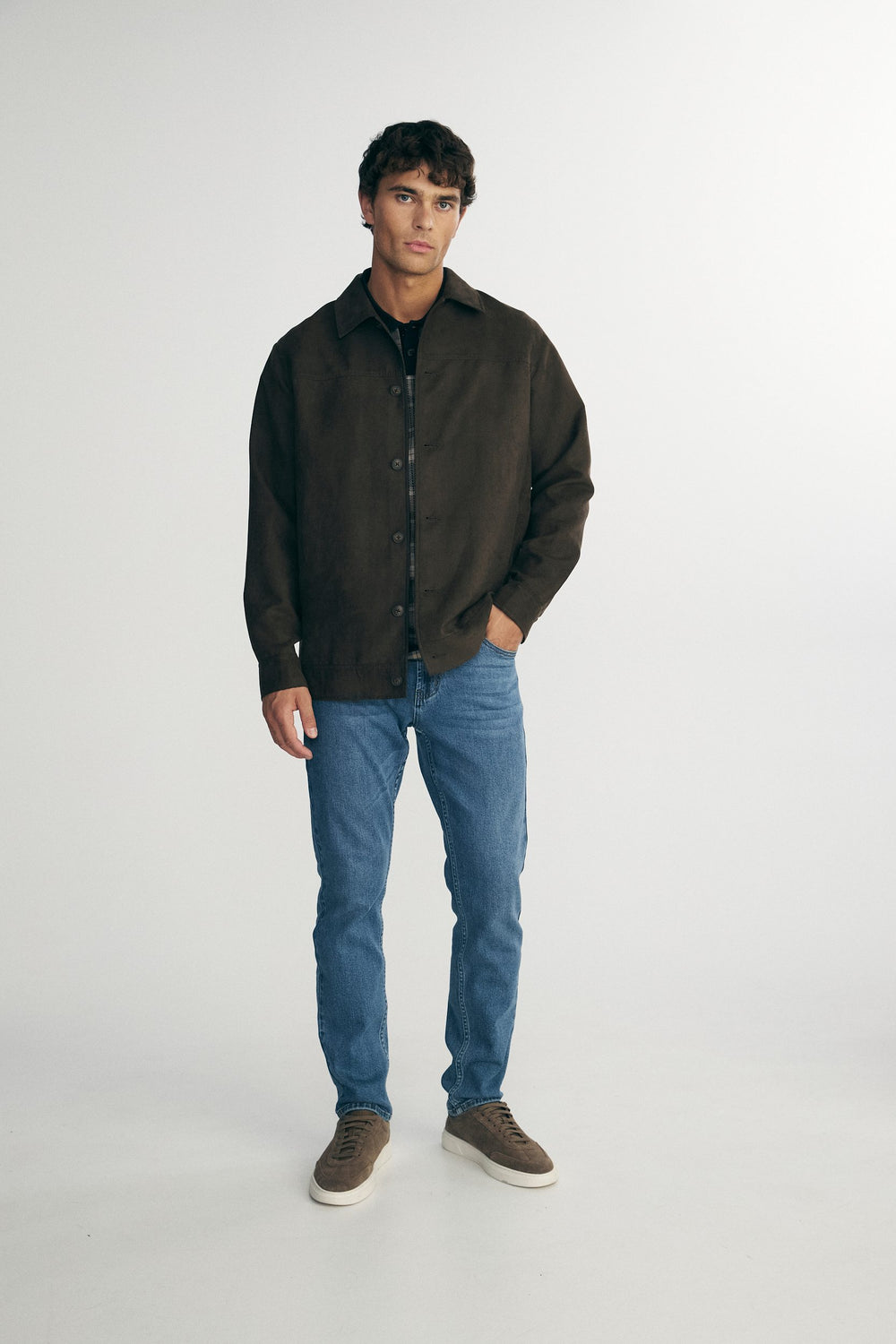 Vegan suede overshirt
