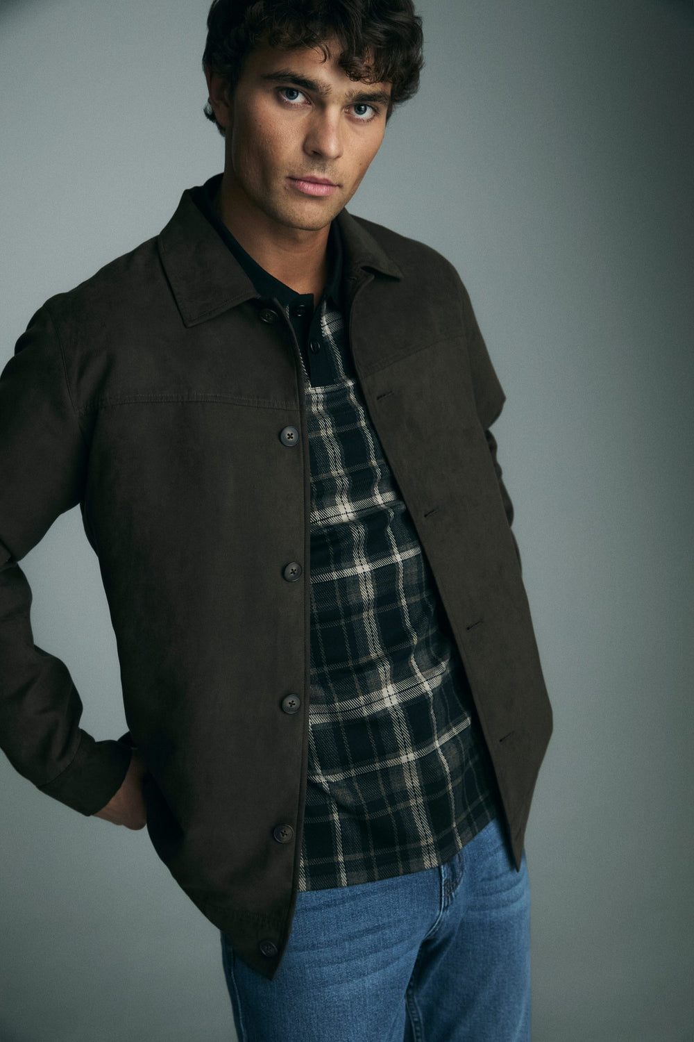 Vegan suede overshirt