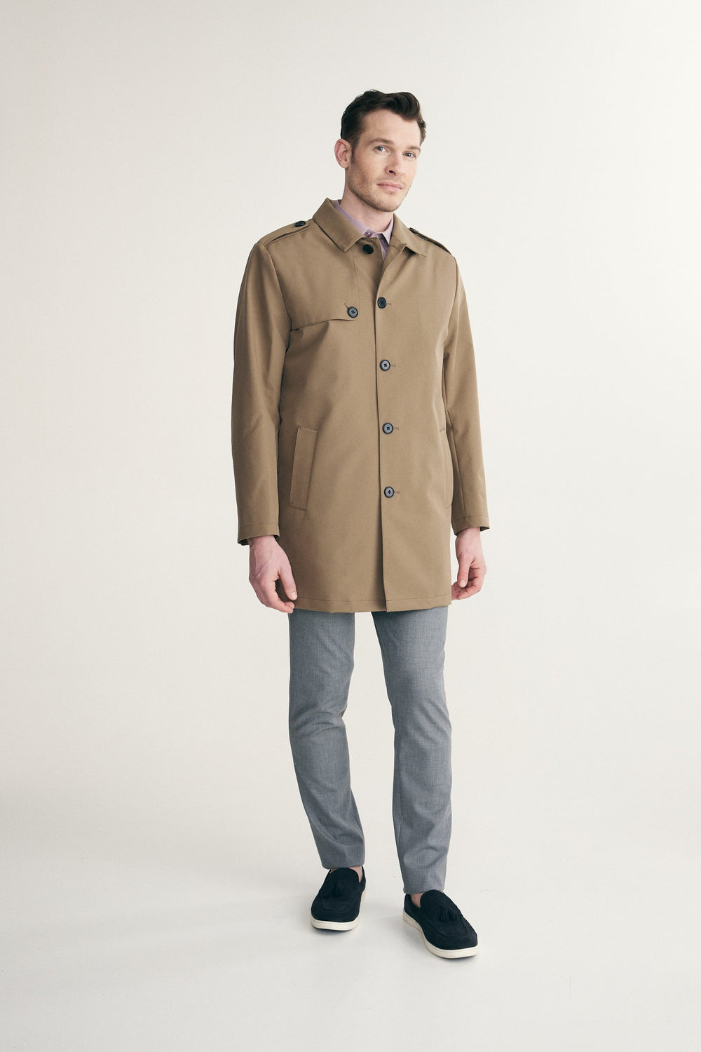 Removable lining trench coat