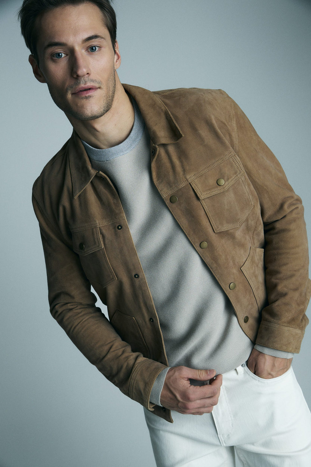 Goat suede overshirt