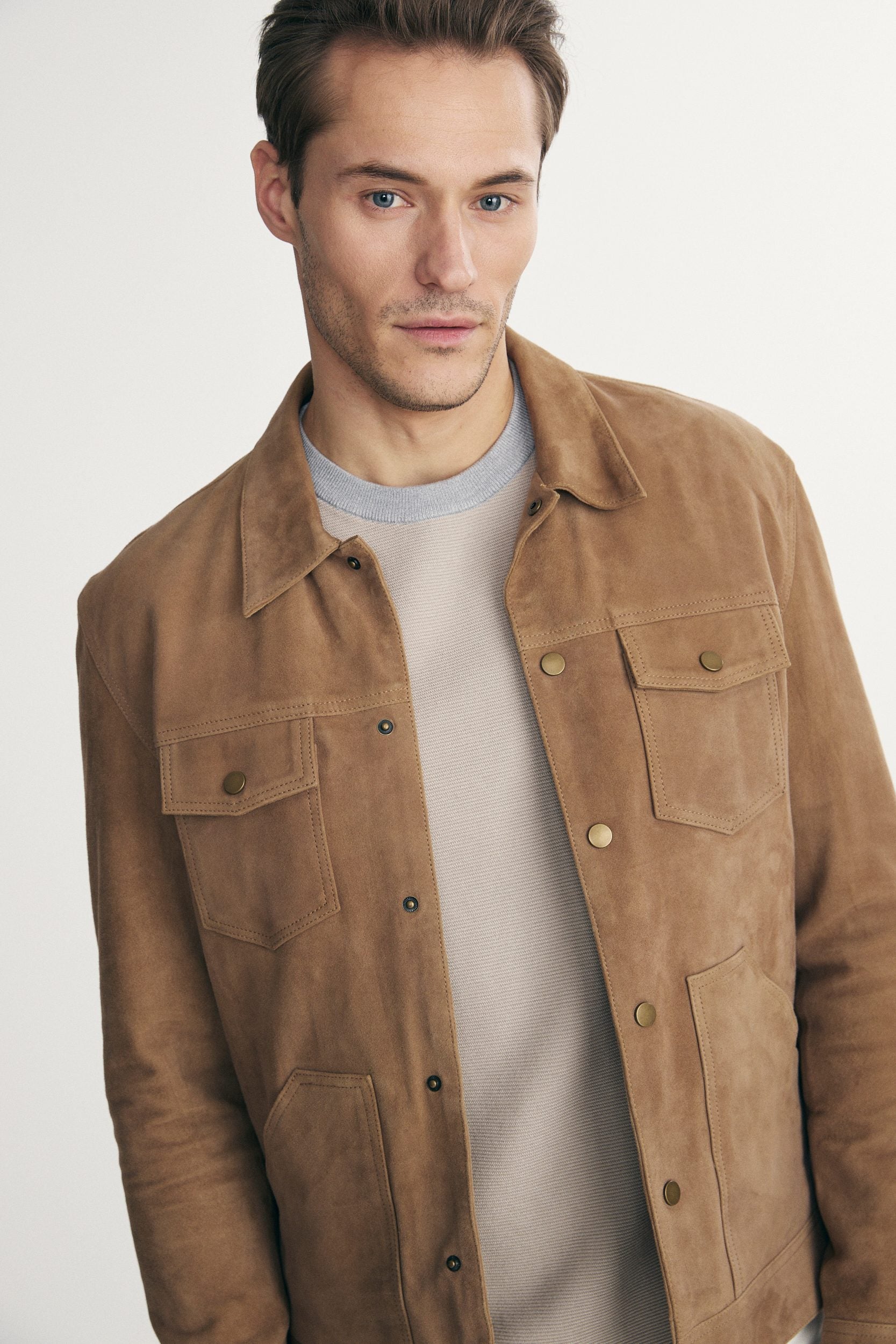 Goat suede overshirt