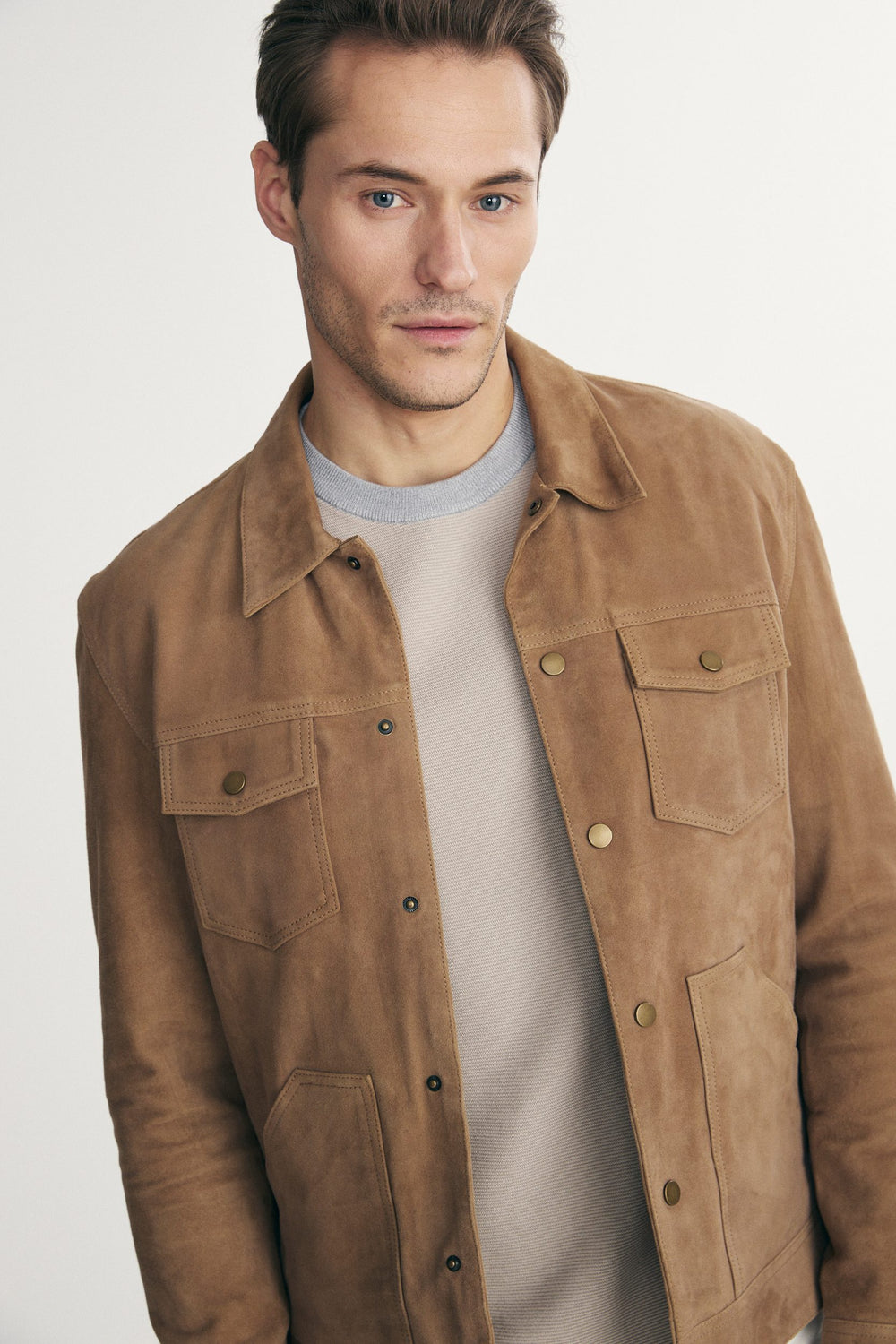 Goat suede overshirt