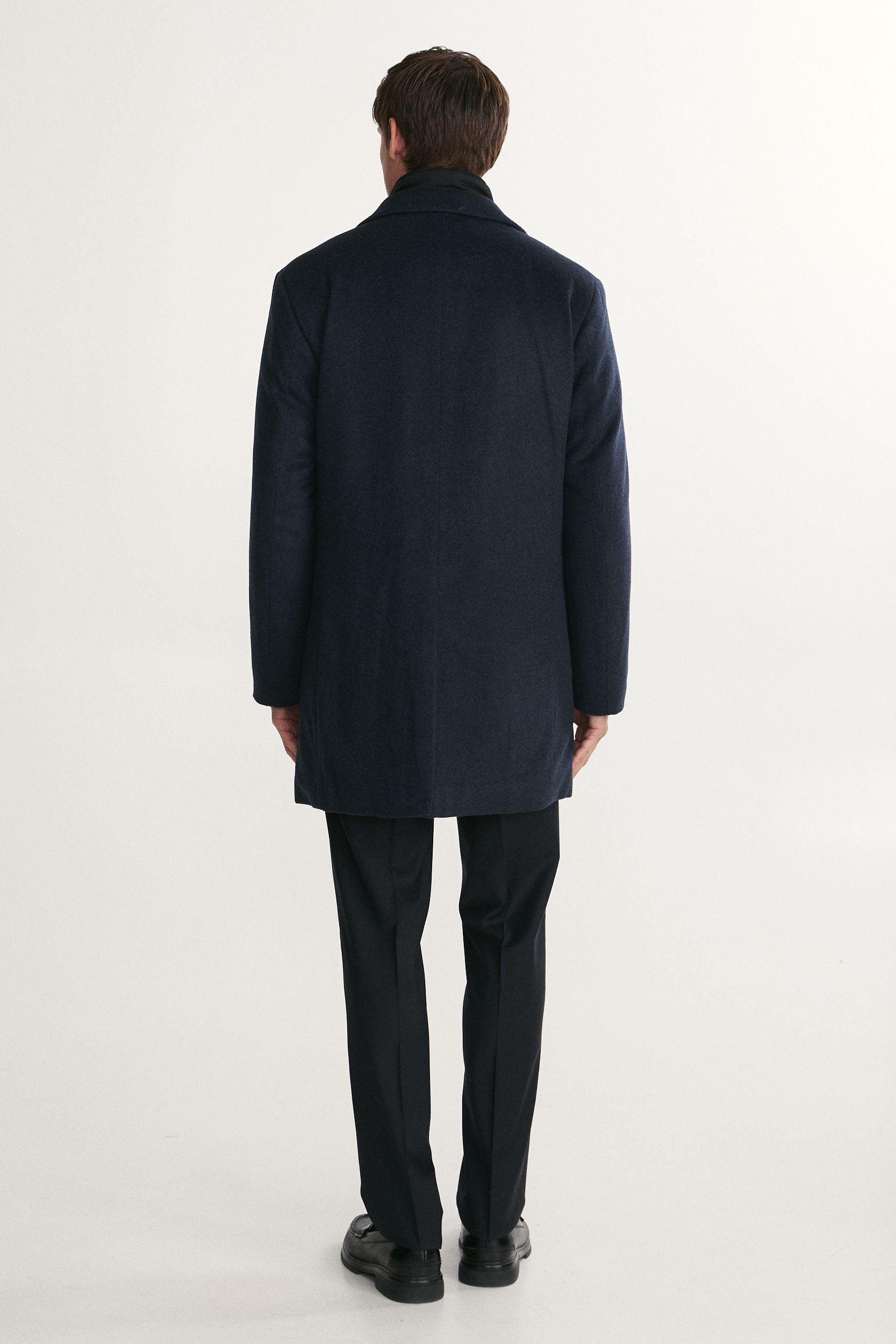 Cashmere blend coat with lapel