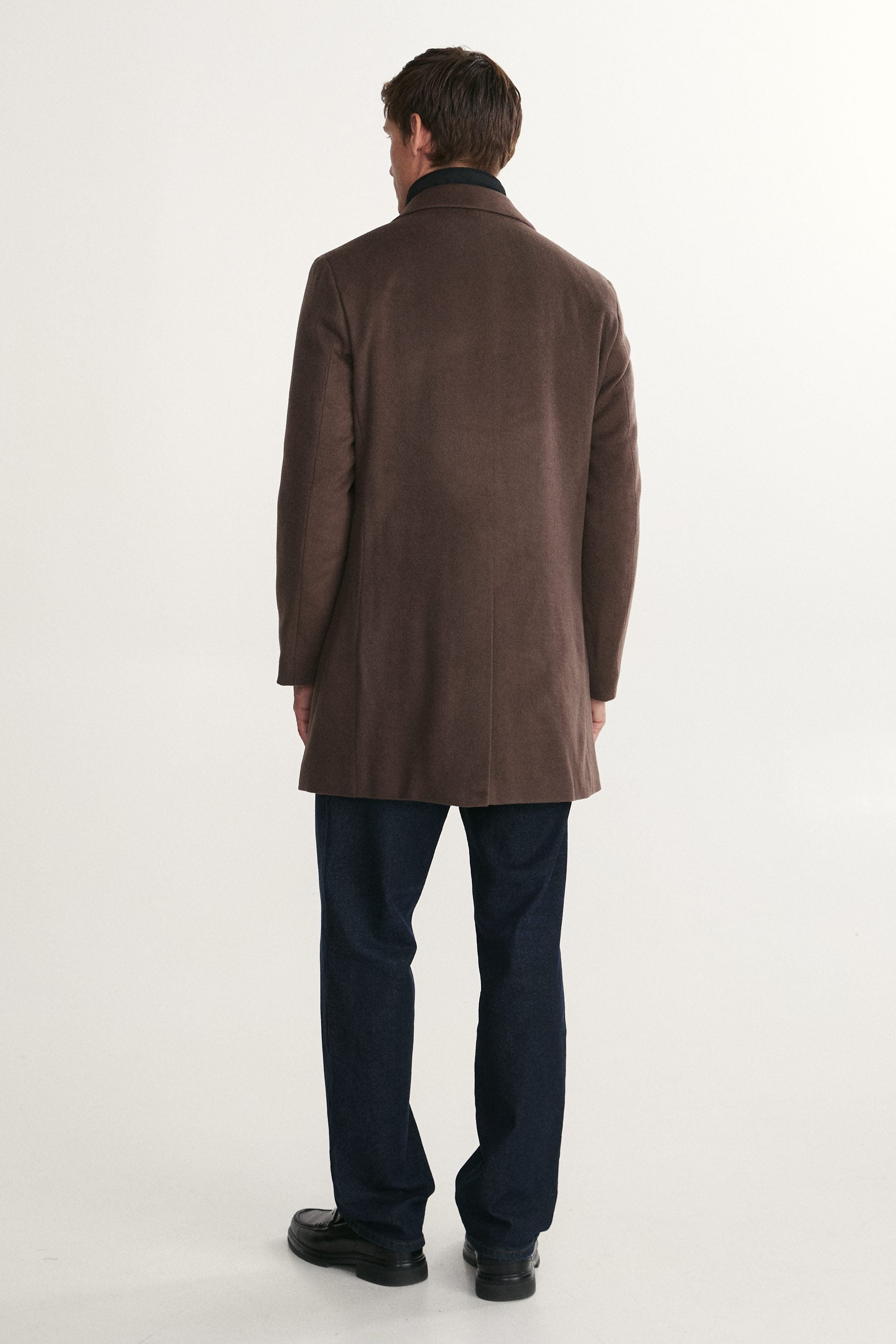 Cashmere blend coat with lapel