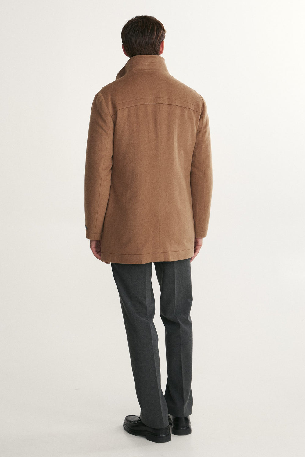 Manteau en mélange de cachemire avec col amovible