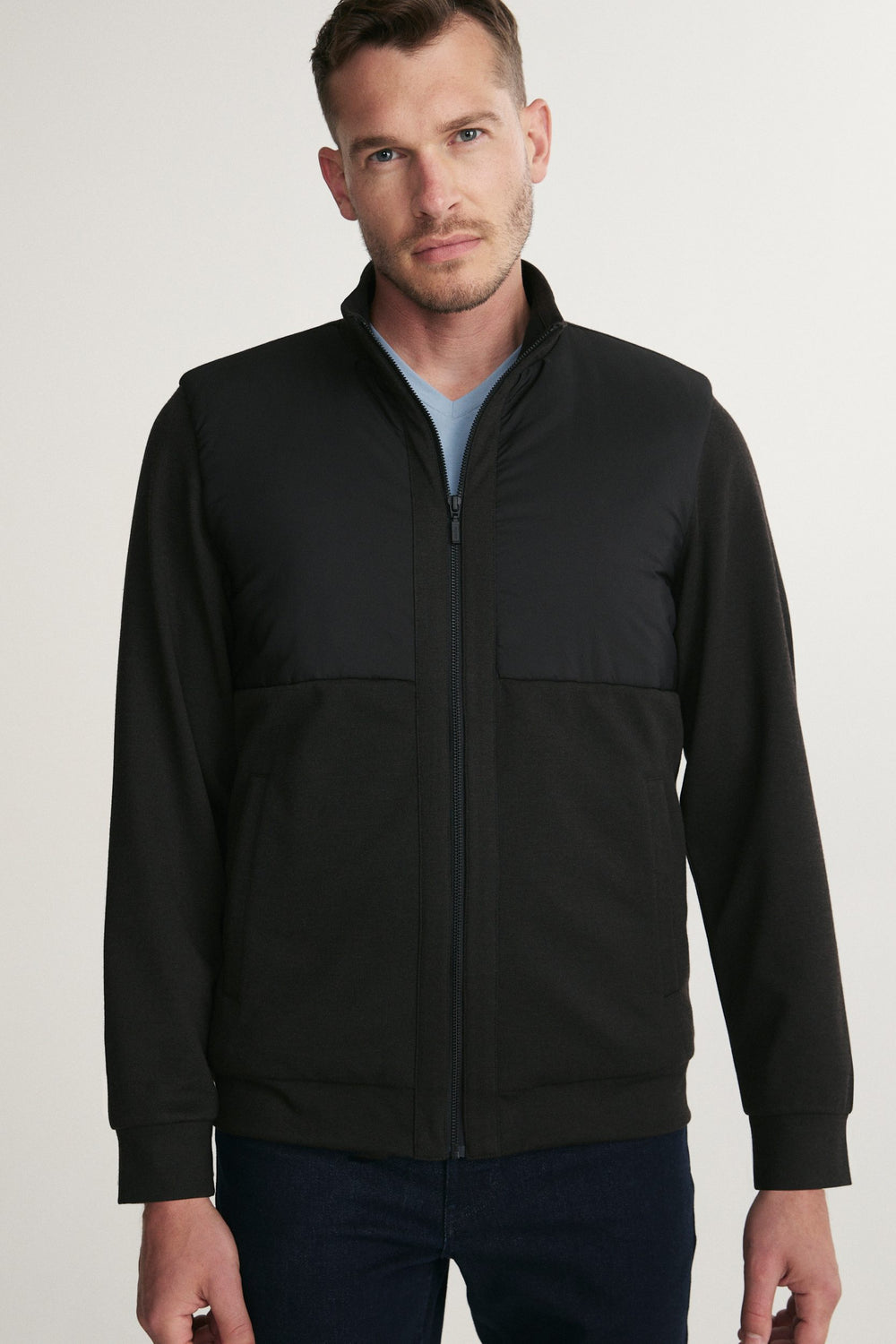 Lightweight Quilted Mock-Neck Jacket