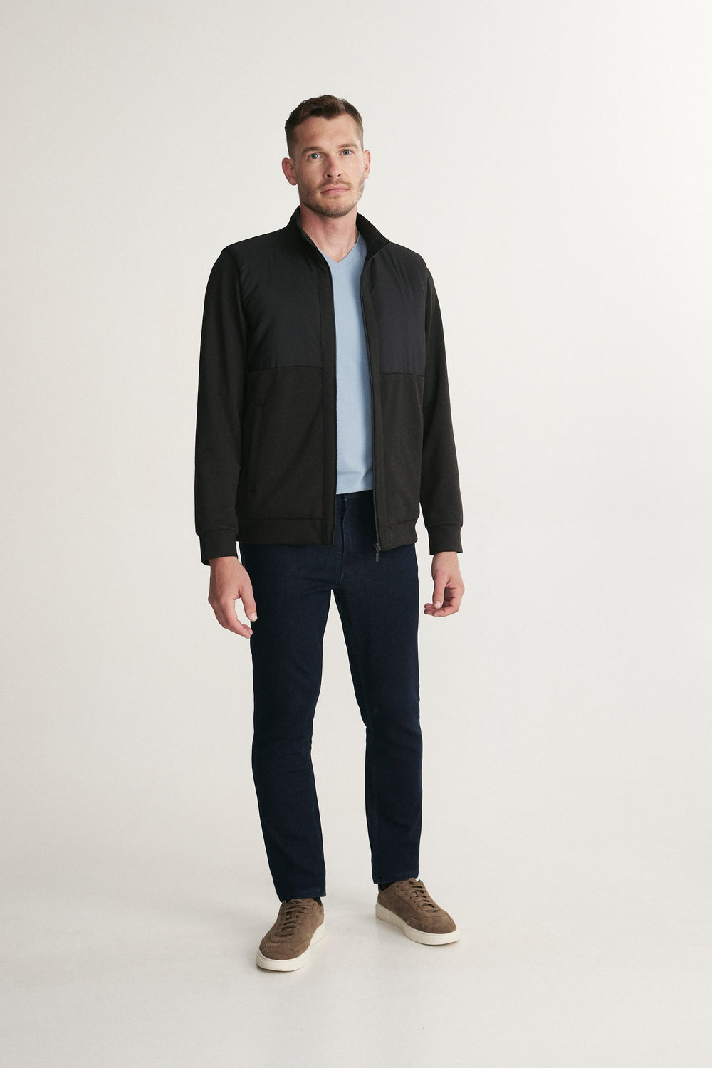 Lightweight Quilted Mock-Neck Jacket