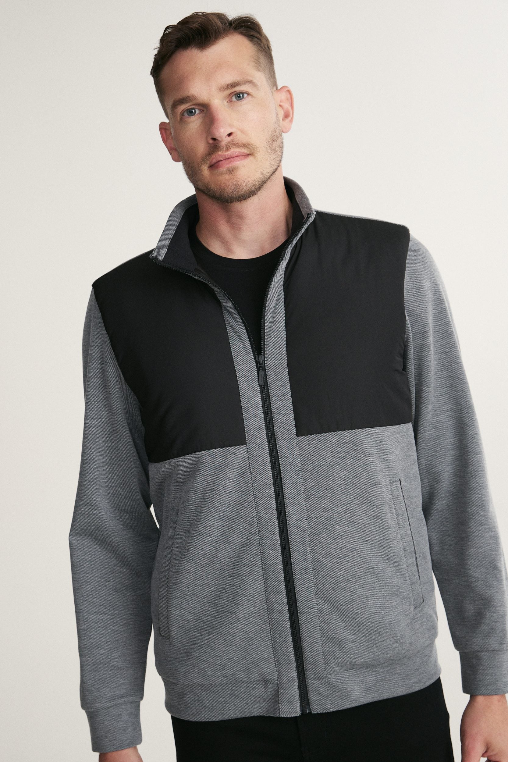 Lightweight Quilted Mock-Neck Jacket