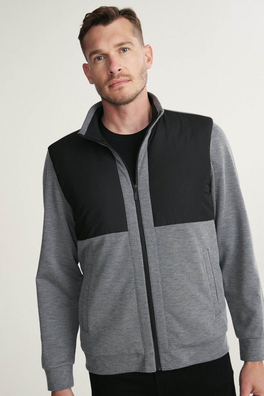 Lightweight Quilted Mock-Neck Jacket